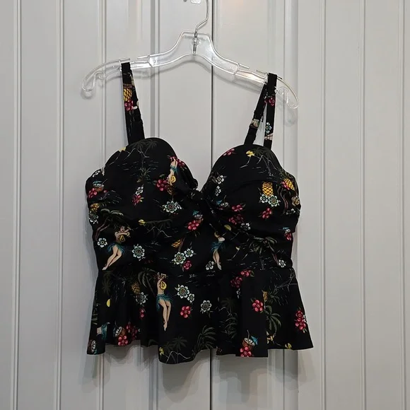 Torrid Hula Girl Tankini Top 2F - Picture 6 of 12